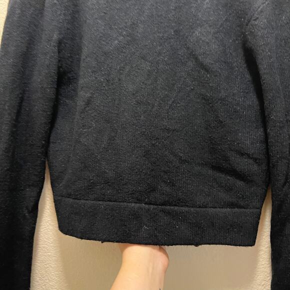 rue21 Crop Top Sweater Black Long Sleeve Pullover Back Tie High Neck Sz XS - Picture 5 of 8